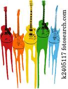 colourful music guitar illustration colourful music guitar illustration