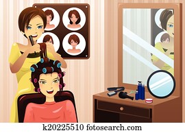 hairstylist, arbeitende, in, a, salon hairstylist, arbeitende, in, a, salon