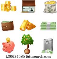 iconos financieros, conjunto