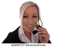 Young call-center operator