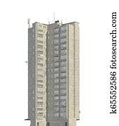 スラム 未来派 建物 隔離された 白 背景 ３ｄ イラスト イラスト K Fotosearch