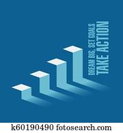 dream big, set, goals, take action dream big, set, goals, take action business graph