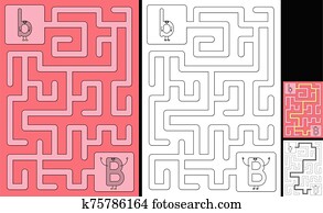 Easy alphabet maze - letter B Easy alphabet maze - letter B