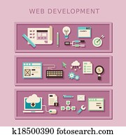 flat design concept of web development flat design concept of web development