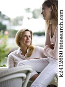 mãe, filha, conversação