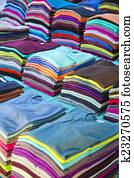 pilha, de, coloridos, tshirts