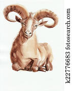 Ram watercolor painting Ram watercolor painting