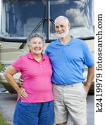 Seniors Couple with RV