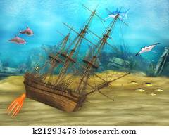 Shipwreck underwater Shipwreck underwater