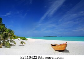 Tropical beach and ship Tropical beach and ship