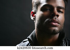 African american cute black young man portrait