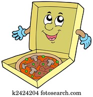 Cartoon pizza box Cartoon pizza box