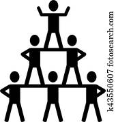 Cheerleading pyramid icon Cheerleading pyramid icon