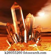 Digital Illustration of a Moutain Crystal Digital Illustration of a Moutain Crystal