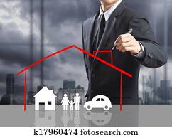 Home insurance concept Home insurance concept