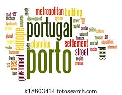 porto, palavra, nuvem porto, palavra, nuvem