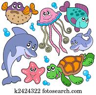 Sea fishes and animals collection Sea fishes and animals collection