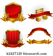 Set of vector emblems and banners