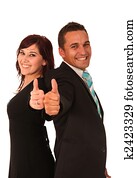 Thumbs Up Business Couple