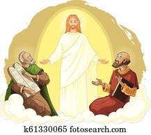 transfiguration, de, jésus christ, à, elijah, et, moïse