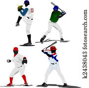 Baseball player. Vector illustration