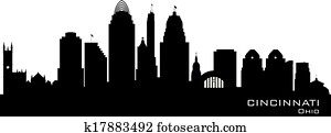 cincinnati, ohio, stadt skyline, vektor, silhouette