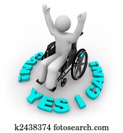 Determined Wheelchair Person - Yes I Can Determined Wheelchair Person - Yes I Can