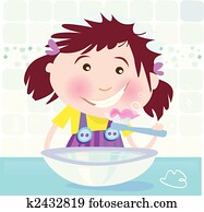 Girl is brushing teeth Girl is brushing teeth