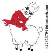 llama in red scarf llama in red scarf