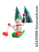 Sledding snowman Sledding snowman