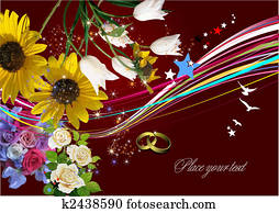 Wedding  Greeting Card. Vector illustration. Invitation card