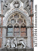 Construction, venice, details (entrance door of the Venice Museum)
