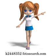 cute cartoon school girl