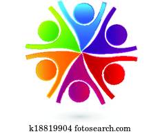 gemeinschaftsarbeit, genossenschaft, leute, logo