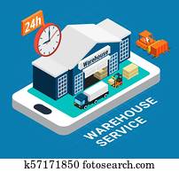 Logistics Isometric Concept Logistics Isometric Concept