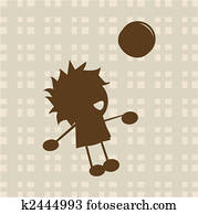 petit garçon, jouer, à, balle