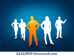 professioneel, handel team