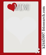 Retro style blank valentines menu Retro style blank valentines menu