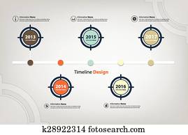 timeline & milestone in target theme infographic