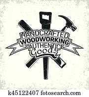 vinatge, ווודwורקינג, לוגו