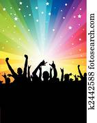 αστέρι, όχλος, φόντο