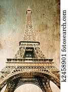 Eiffel tower - picture in retro style Eiffel tower - picture in retro style
