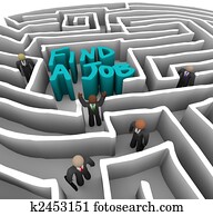Find a Job - Business People in Maze Find a Job - Business People in Maze