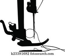 Silhouette of the sewing machine Silhouette of the sewing machine