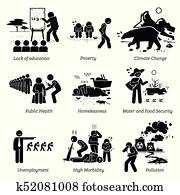 Social Issues and Critical Problems Pictogram Icons. Social Issues and Critical Problems Pictogram Icons.