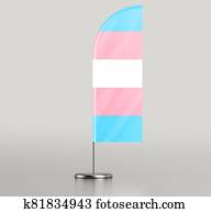 transgender, bandera, en, trans, colores, azul, rosa, y, púrpura