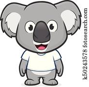 קואלה, ללבוש, לבן, *t* חולצה