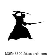 侍 シルエット 黒 イラスト K Fotosearch