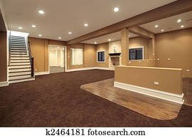 abaixar, nível, porão