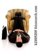 Businessman meditating yoga